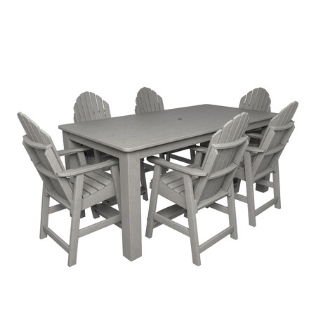 Highwood Usa Hamilton 7pc Rectangular Counter Height Outdoor Patio Furniture Dining Set 84 x 42 AD-ST7HM2CO5BA-HGR